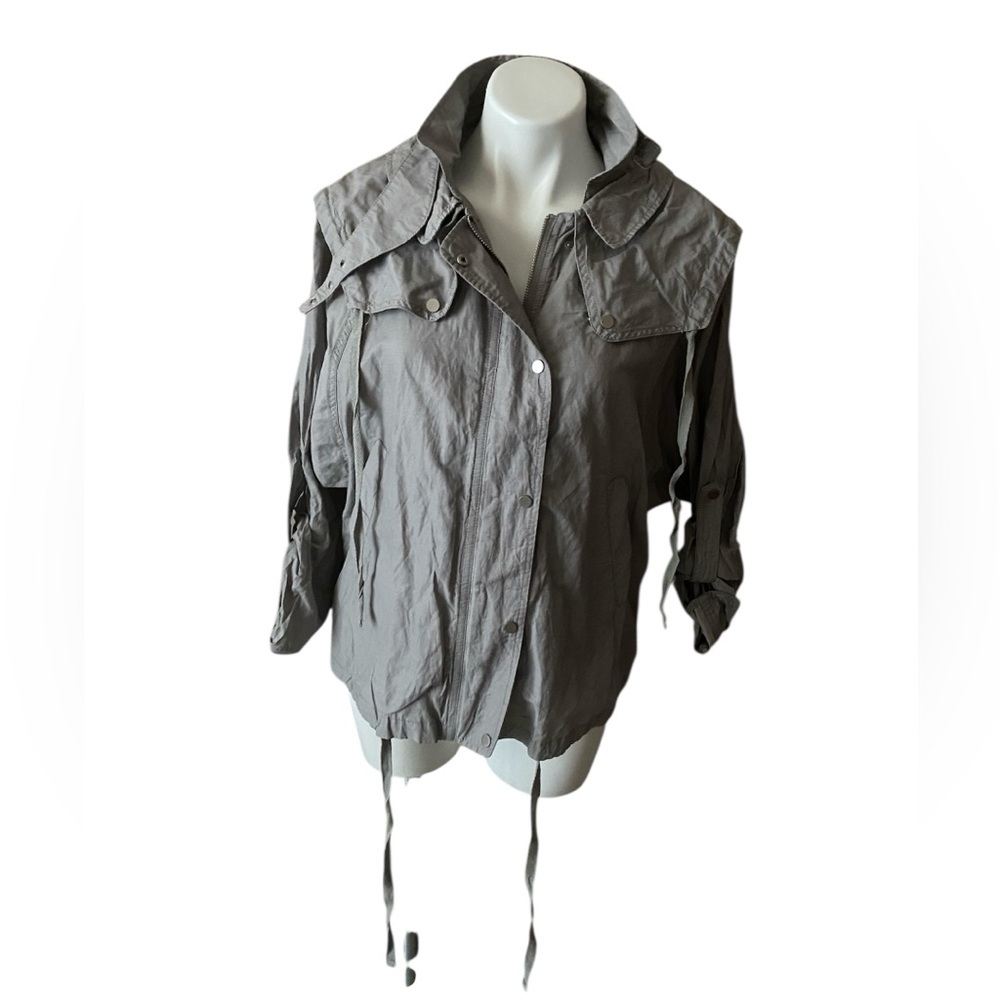 Mono Retto Gray Women's Jacket Size Large Fall Lightweight Neutral